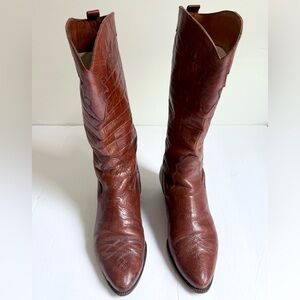 Vintage Joan and David leather croc western boots size 39 made in Italy
